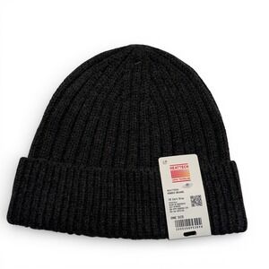 Uniqlo Heattech Ribbed Beanie Dark Gray Winter Knit Hat 361-478303 One Size NEW